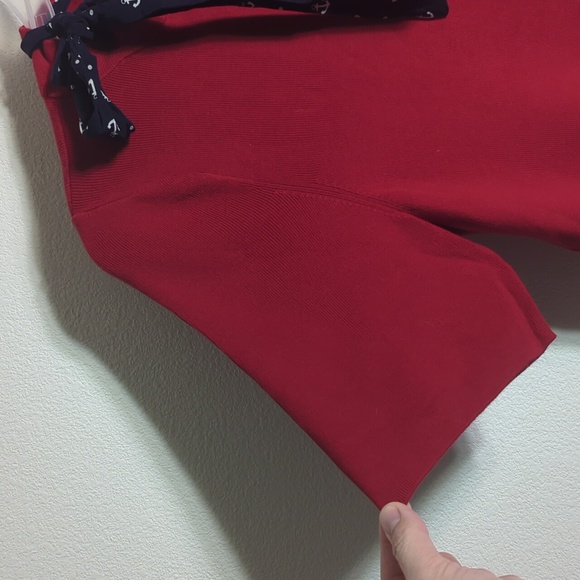 Talbots Women's Scarf Tie Sweater Nautical Anchor Coastal Hamptons Cruise XLP - Picture 3 of 7